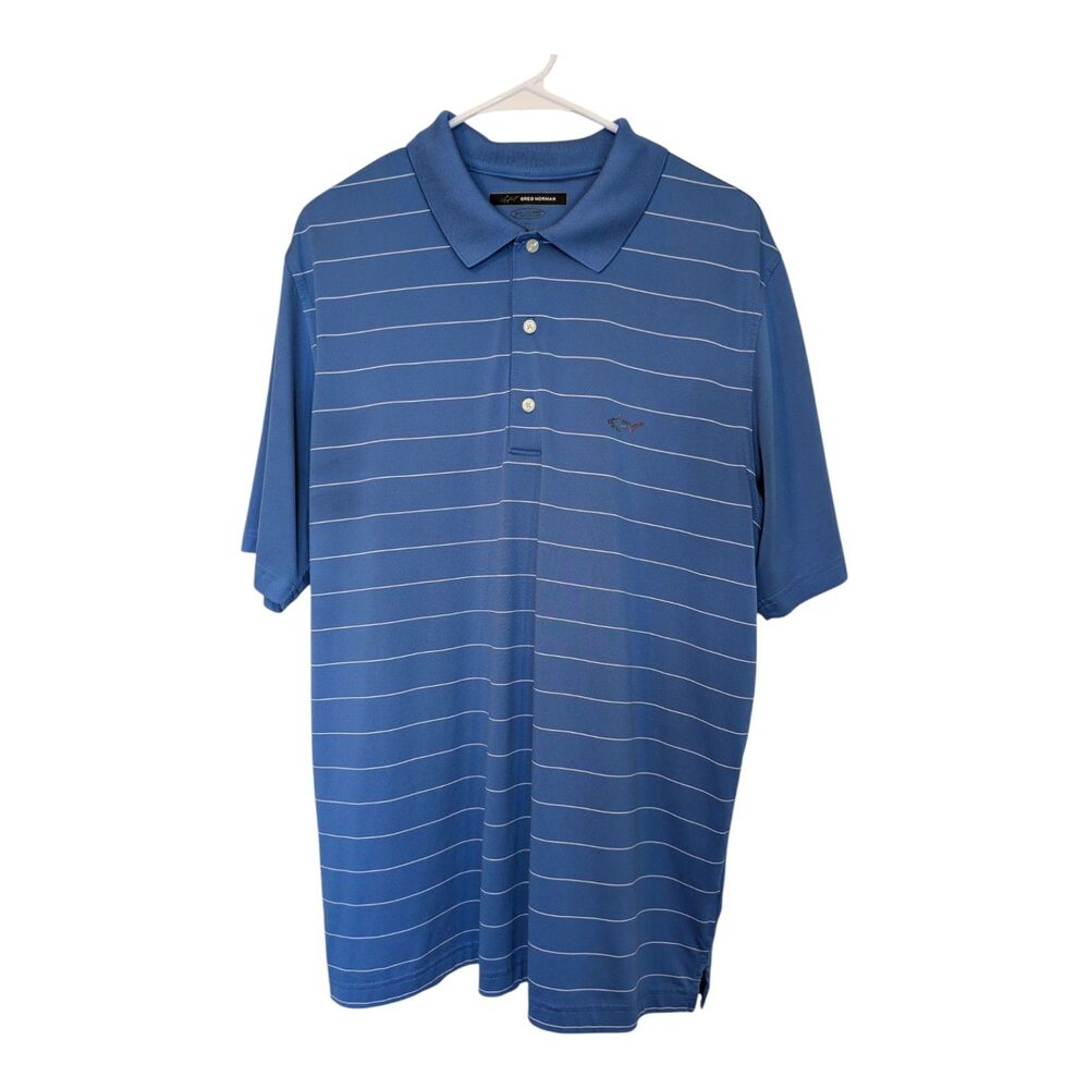 Greg Norman Play Dry Golf Polo Men's Size Large Blue Short Sleeve Athleisure